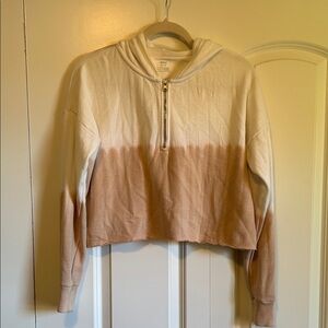 Aerie Cream and Dark Peach Ombré Hoodie size XS